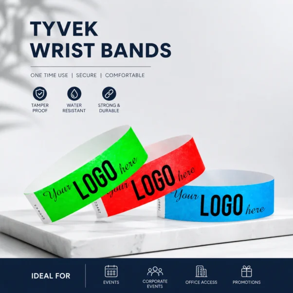 Tyvek Wristbands Event Corporate | Tamper-Evident, Single-Use Paper Build | PrintItNice
