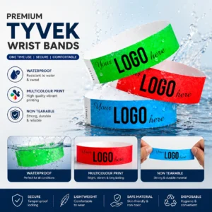 Tyvek Wristbands Event Corporate | Tamper-Evident, Single-Use Paper Build | PrintItNice