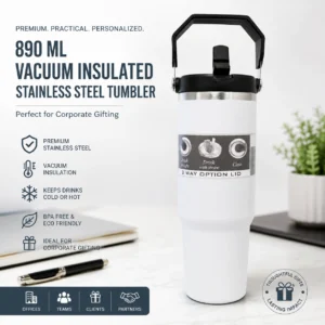 890ml White Tumbler Corporate Gift | Mid-Size 890ml Format | PrintItNice